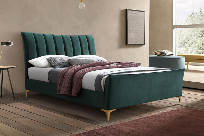 Birlea Clover Green Fabric Bed, Double