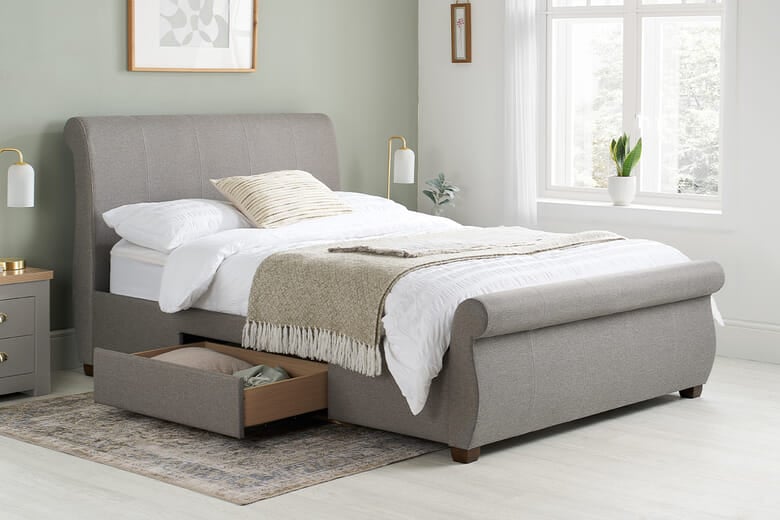 Birlea Lancaster Grey Fabric Bed, King Size