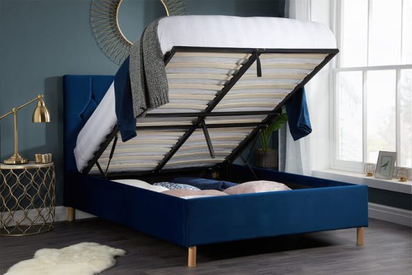 Birlea Loxley Blue Ottoman Bed Small Double | Bed Sava