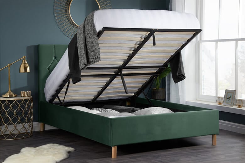 Birlea Loxley Green Ottoman Bed, Small Double