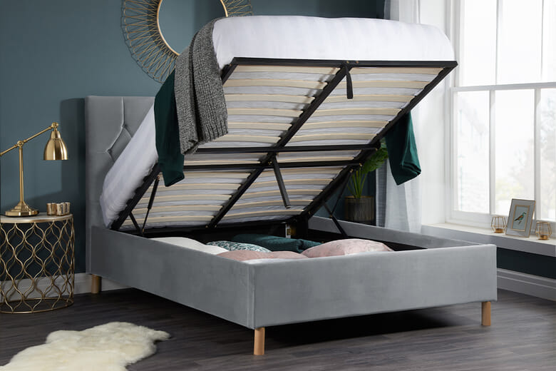 Birlea Loxley Grey Ottoman Bed, King Size