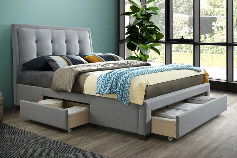 Birlea Shelby Grey Fabric Bed, Double