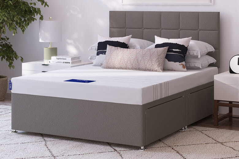 Coolflex Essentials Memory Foam Mattress + Premium Divan Bed Linen Midnight No Storage Double | Bed Sava