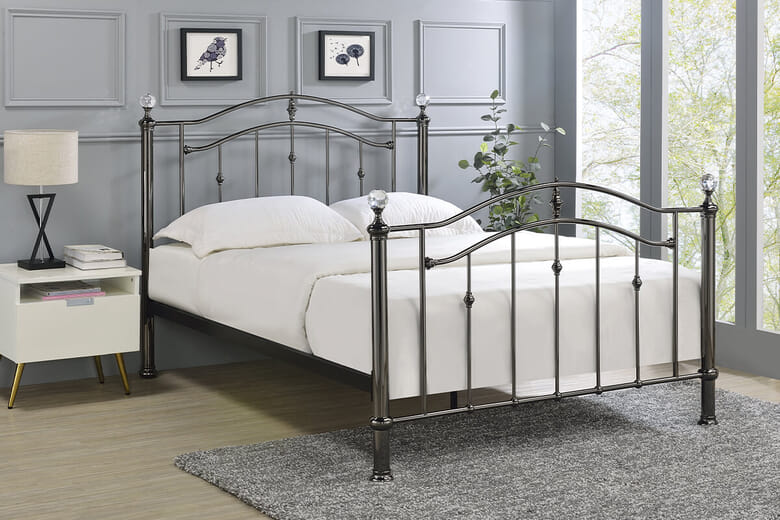 Prague Metal Bed, Limelight_Chrome, Double