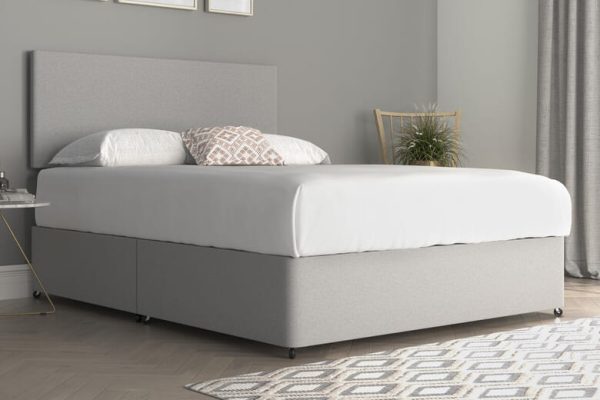Essential Divan Bed Woven Grey Single | Bed Sava