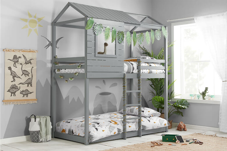 Birlea Adventure Grey Kids Bunk Bed, Single