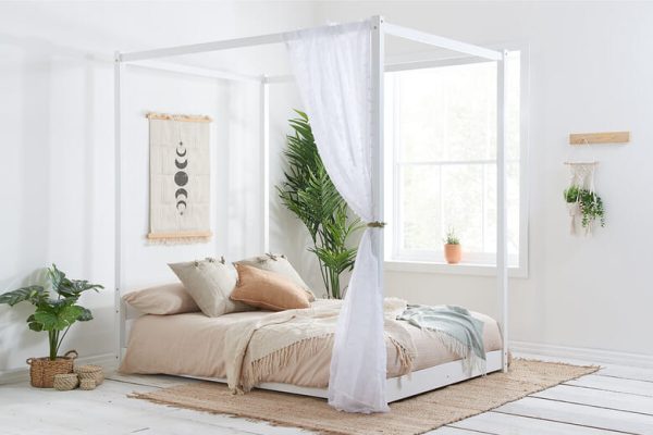 Birlea Darwin White Four Poster Bed King Size | Bed Sava