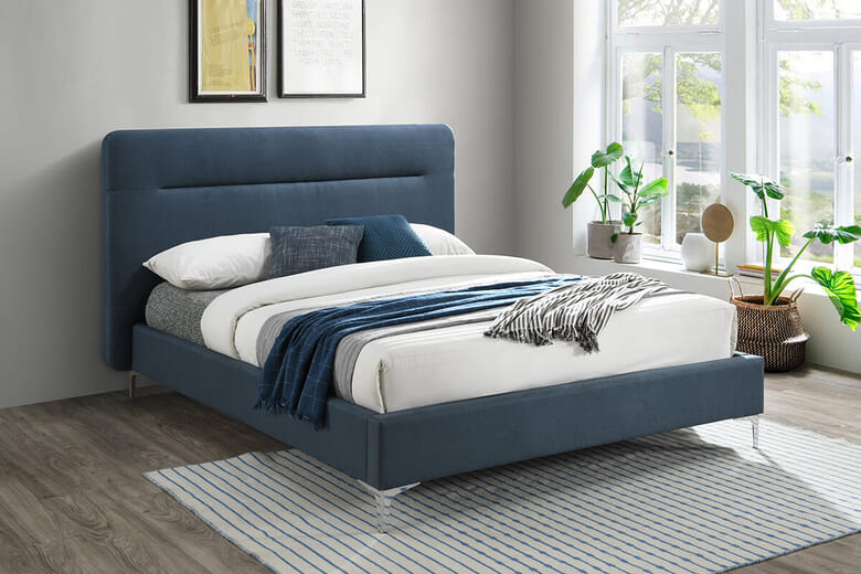 Birlea Finn Blue Fabric Bed, Double