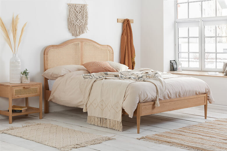 Birlea Leonie Rattan Oak Bed, King Size