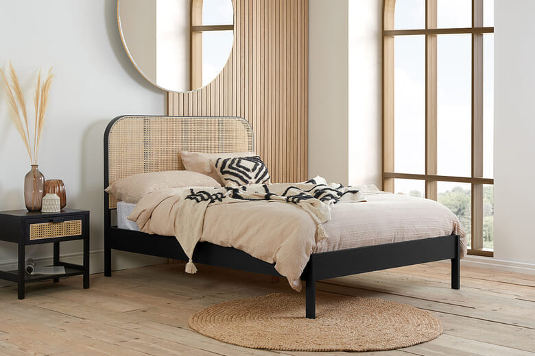Birlea Margot Rattan Black Bed, Double