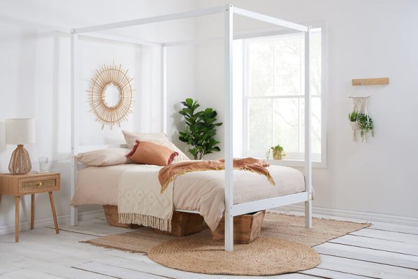 Birlea Mercia White Four Poster Bed King Size | Bed Sava