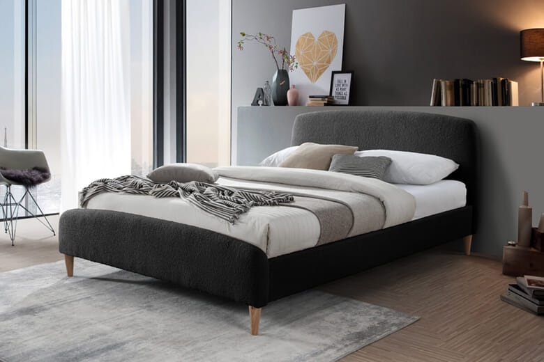 Birlea Otley Charcoal Fabric Bed, King Size
