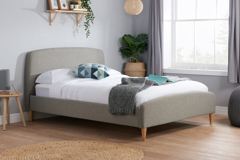 Birlea Quebec Grey Fabric Bed, Small Double