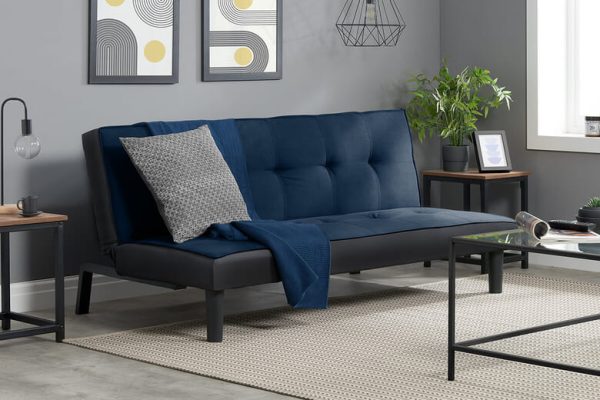 Birlea Aurora Midnight Blue Velvet Sofa Bed Sofa Bed | Bed Sava