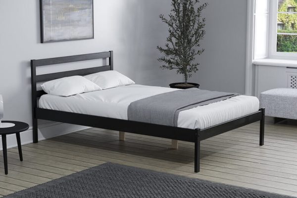 Birlea Luka Black Bed Double | Bed Sava