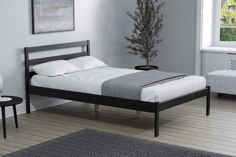 Birlea Luka Black Bed, Double
