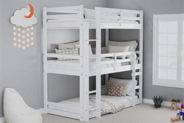 Birlea Tressa White Kids Triple Bunk Bed Single | Bed Sava