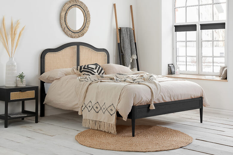Birlea Leonie Rattan Black Bed, King Size