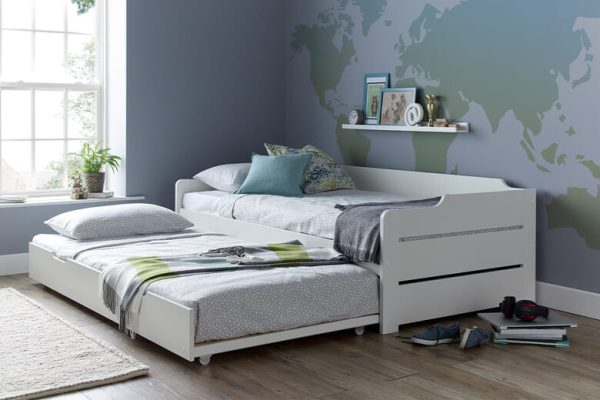 Layla White Guest Bed With Trundle Single | Bed Sava