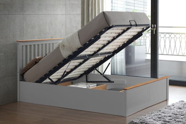Levi Ottoman Bed Bedmaster White King Size | Bed Sava