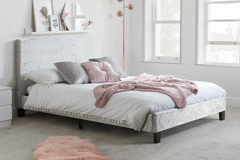 Birlea Berlin Fabric Bed, Birlea_Black Crushed Velvet, Single