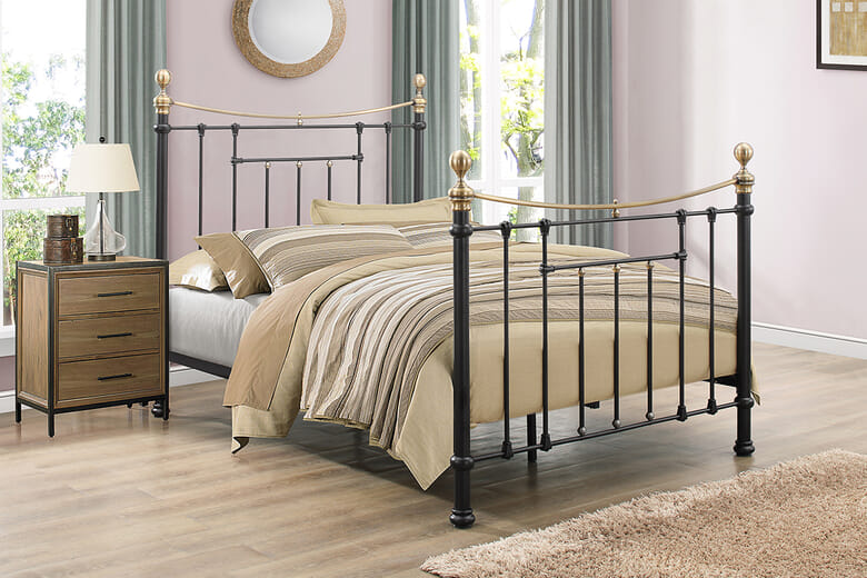Birlea Bronte Metal Bed, Birlea_Black Metallic, King Size