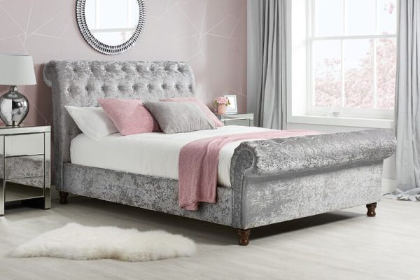 Birlea Castello Fabric Bed Birlea Charcoal Fabric Double | Bed Sava