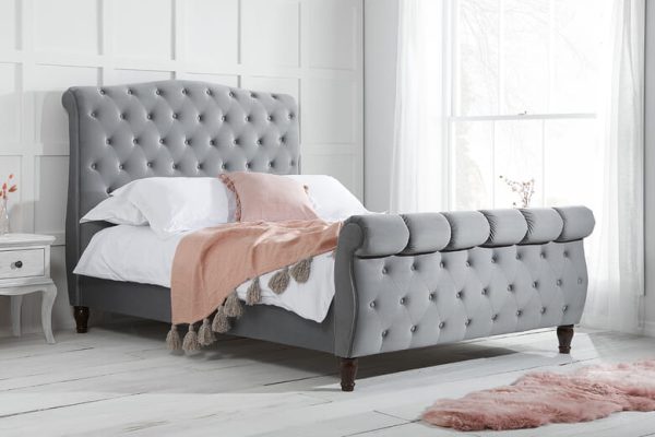Birlea Colorado Grey Fabric Bed Super King | Bed Sava