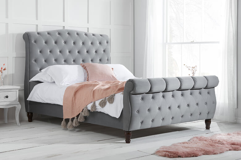 Birlea Colorado Grey Fabric Bed, King Size