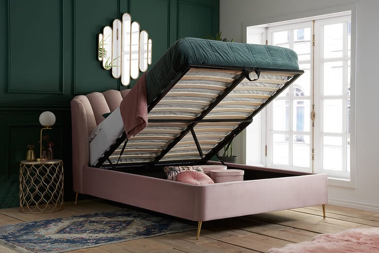Birlea Lottie Fabric Ottoman Bed, Birlea_Midnight Blue Fabric, King Size