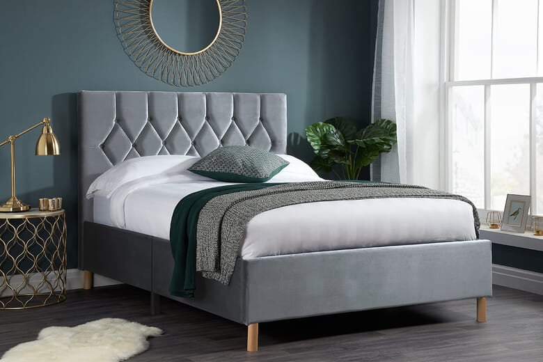 Birlea Loxley Fabric Bed, Birlea_Blue Fabric, Double
