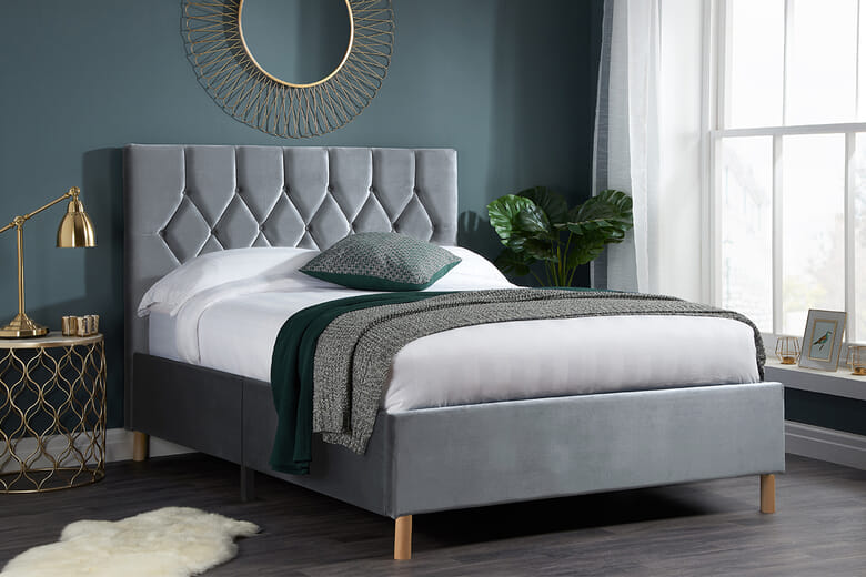 Birlea Loxley Fabric Bed, Birlea_Light Grey Fabic, King Size