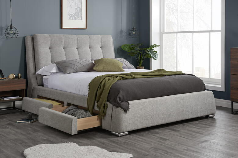 Birlea Mayfair Grey 4 Drawer Storage Bed, Super King