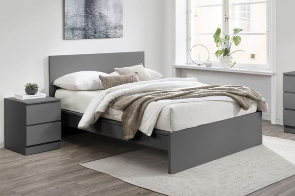 Birlea Oslo Wooden Bed Birlea Grey King Size | Bed Sava