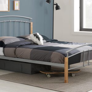 Birlea Tetras Silver Metal Bed King Size | Bed Sava