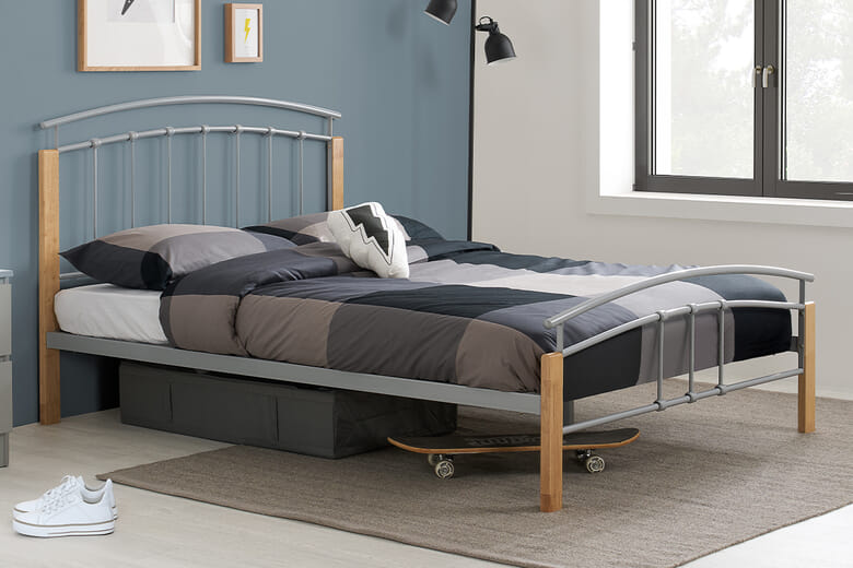 Birlea Tetras Silver Metal Bed King Size | Bed Sava