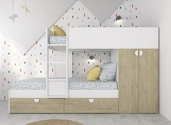 Wren Bunk Bed with Storage  30 Single  White | Bed Sava