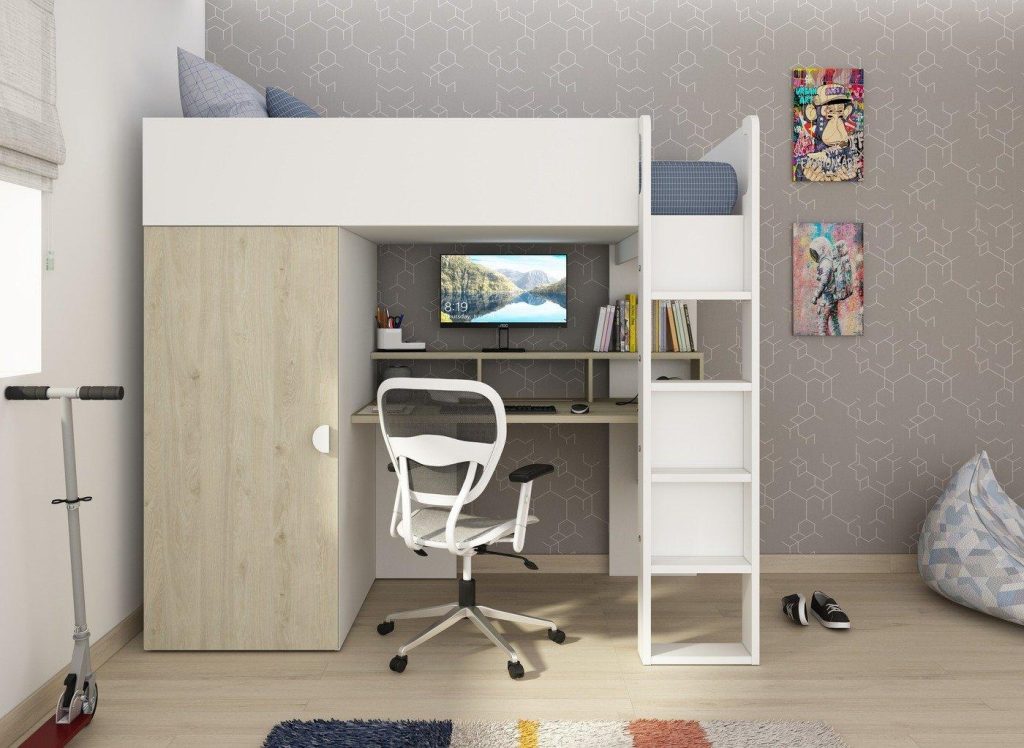Wren Kids Wooden High Sleeper - 3'0 Euro Single - White