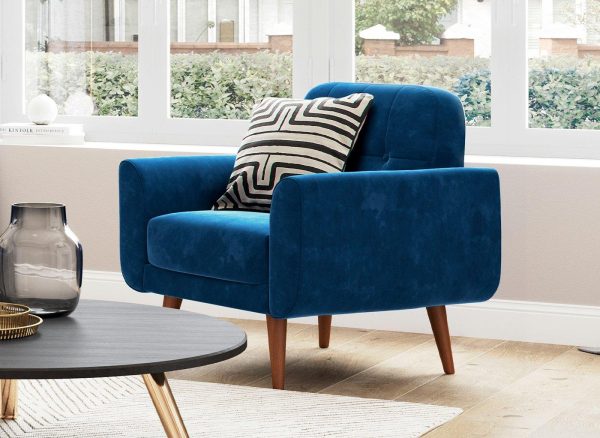 Gallway Chair  Navy Velvet  Blue | Bed Sava