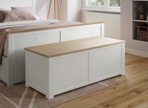 Fairbourne Wooden Blanket Box  White | Bed Sava