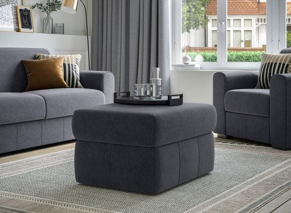 Verona Ottoman Footstool  Grey | Bed Sava