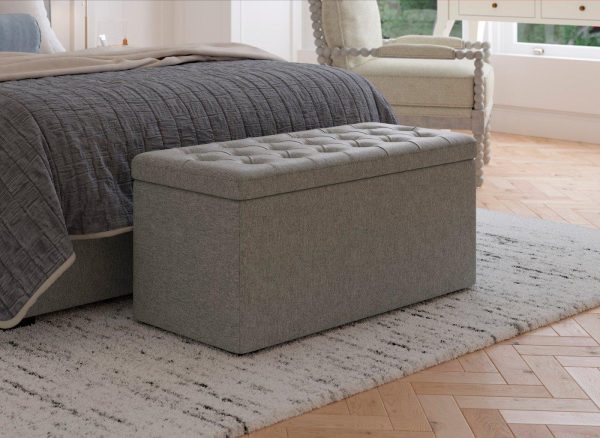 Deacon Blanket Box  Grey | Bed Sava