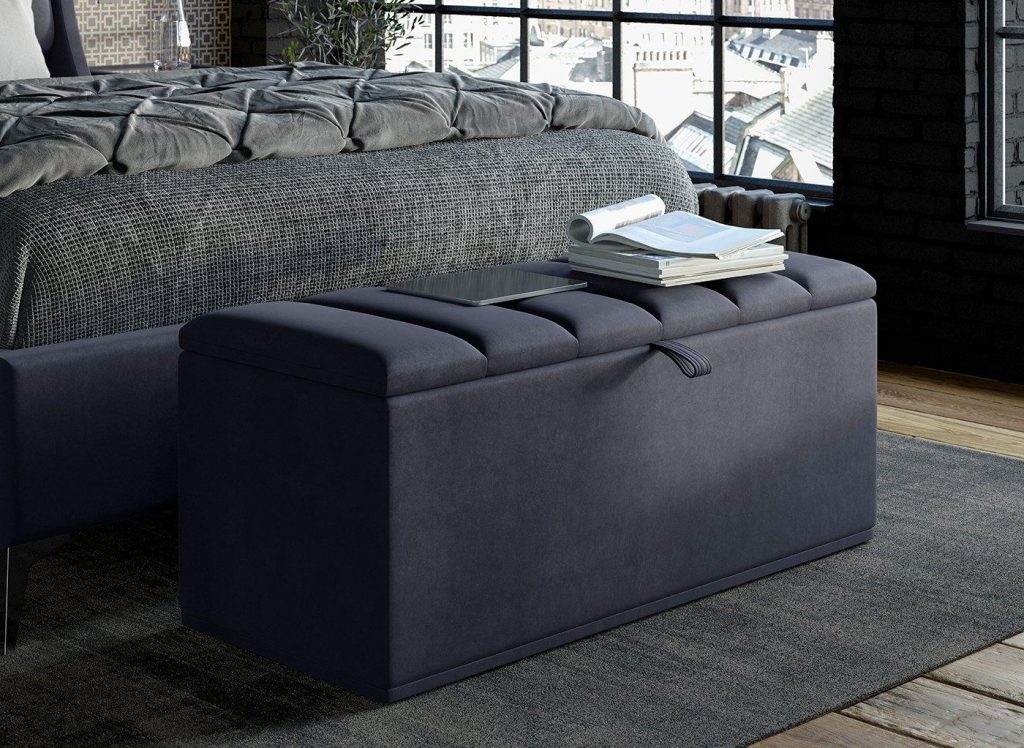 Enzo Upholstered Blanket Box - Blue