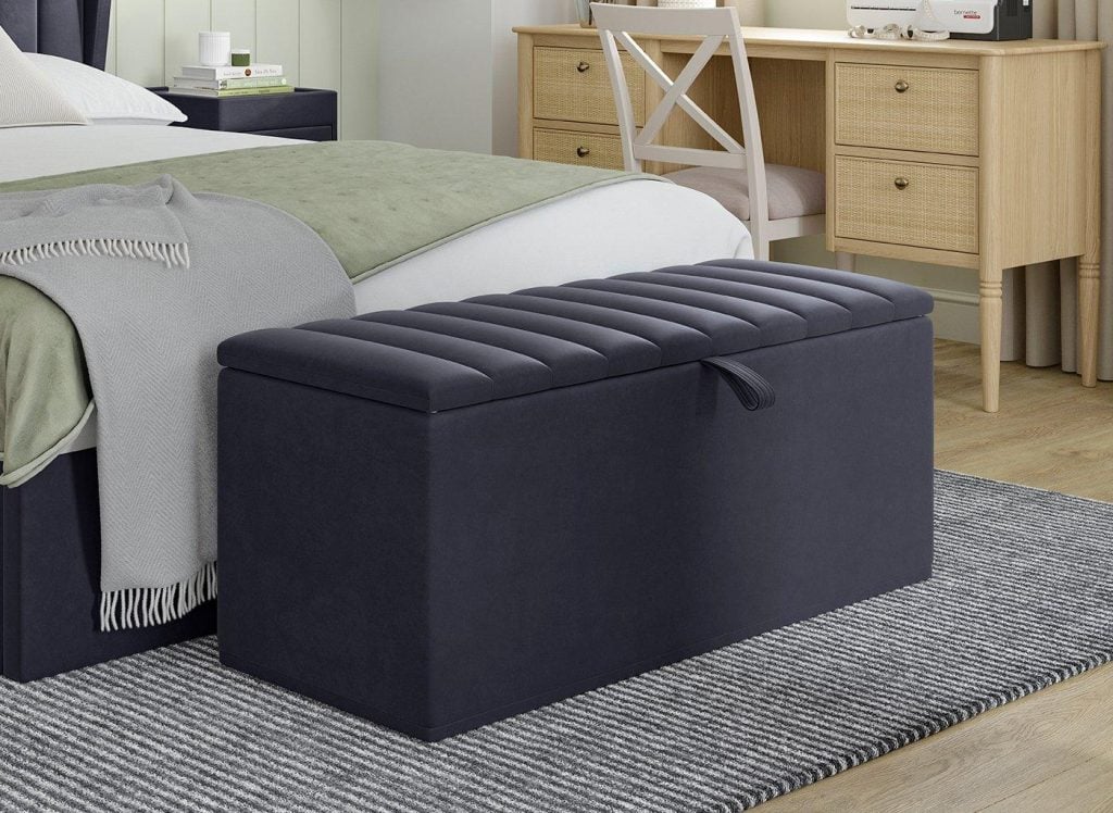 Octavia Upholstered Blanket Box - Blue