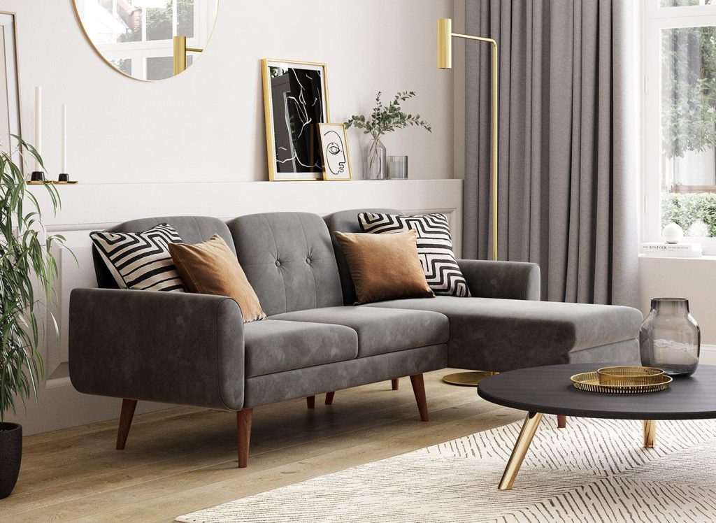 Gallway 3 Seater Corner Sofa Bed - Grey