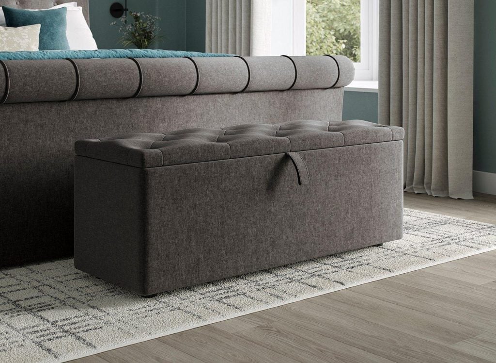 Paris Upholstered Blanket Box - Grey