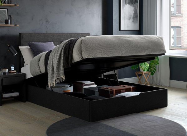 Sutton Upholstered Ottoman Bed Frame  40 Small Double  Grey | Bed Sava