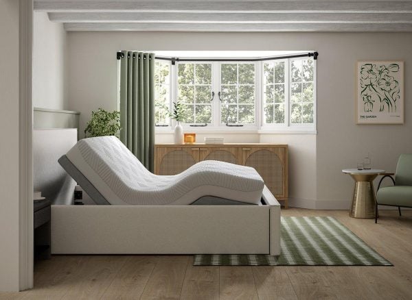 Bethany Sleepmotion Adjustable Upholstered Bed Frame  50 King  Grey | Bed Sava