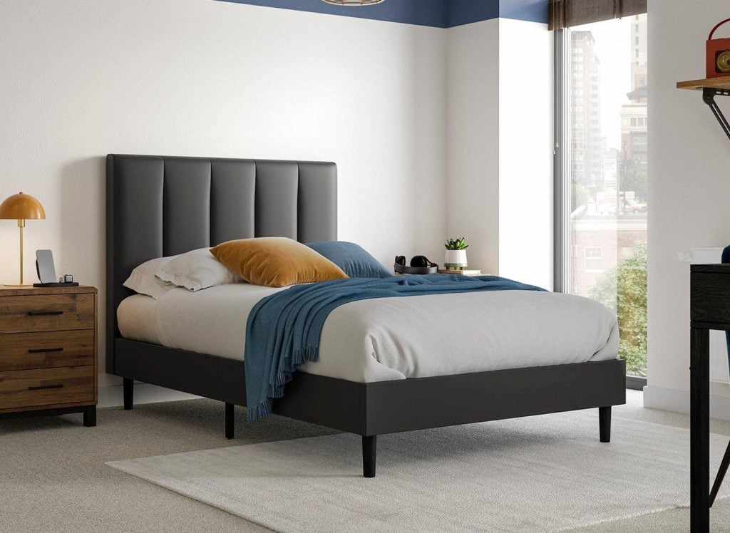 Lynton Faux Leather Bed Frame - 4'0 Small Double - Black