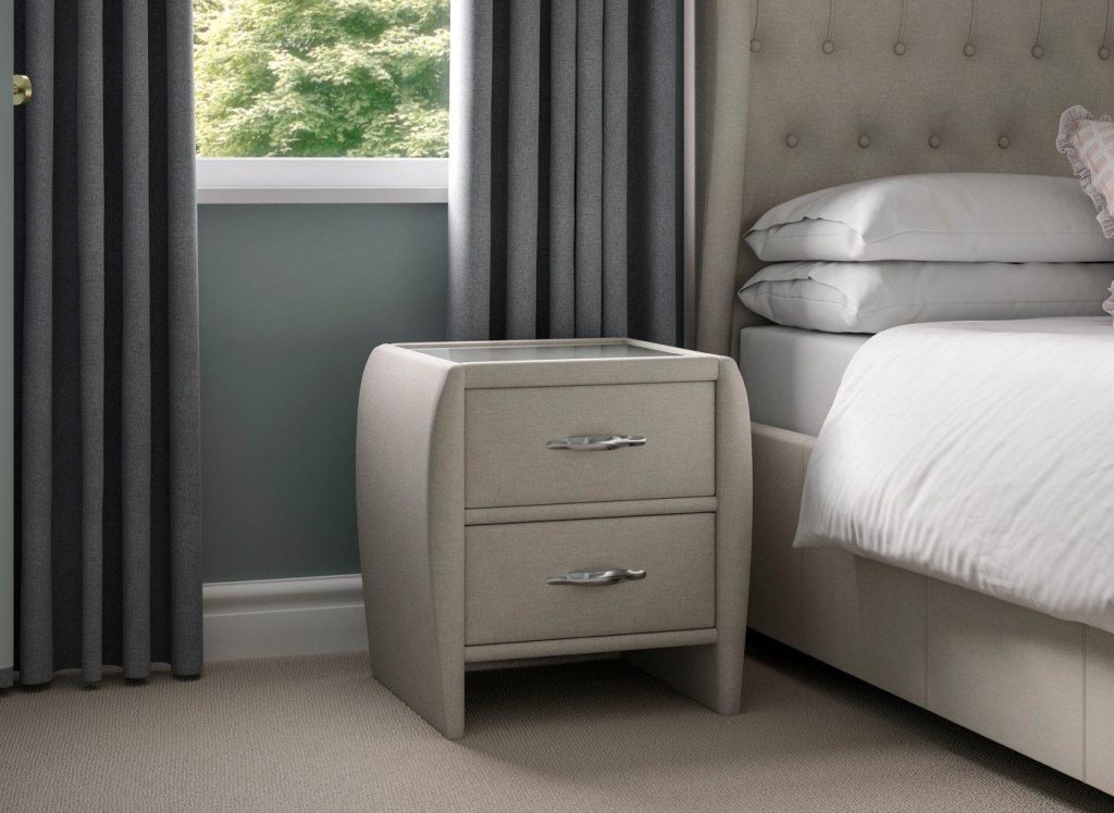 Sana Upholstered Bedside Table - Cream